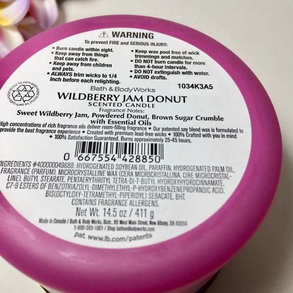 WILDBERRY JAM DONUT 3 Wick Candle - Picture 3 of 4